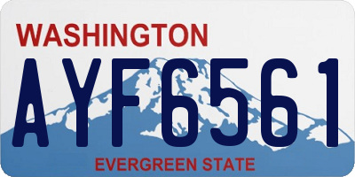 WA license plate AYF6561
