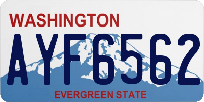 WA license plate AYF6562