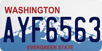 WA license plate AYF6563