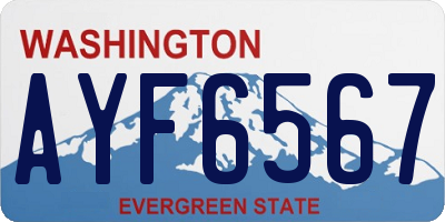 WA license plate AYF6567