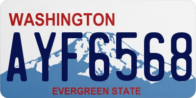 WA license plate AYF6568
