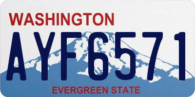 WA license plate AYF6571