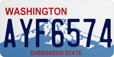 WA license plate AYF6574