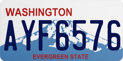 WA license plate AYF6576