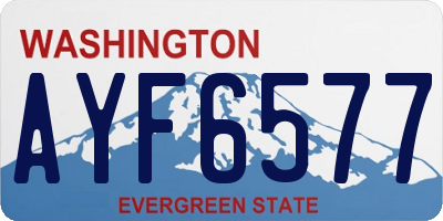 WA license plate AYF6577