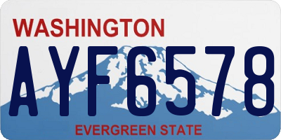 WA license plate AYF6578