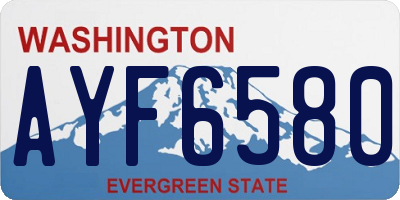 WA license plate AYF6580
