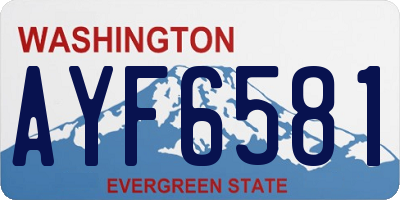 WA license plate AYF6581