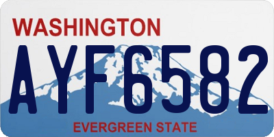 WA license plate AYF6582