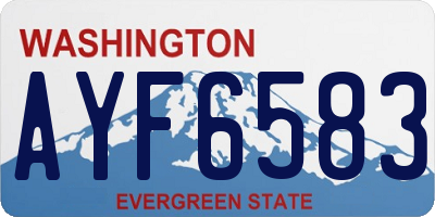 WA license plate AYF6583