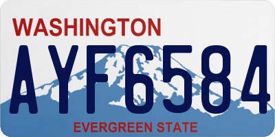 WA license plate AYF6584