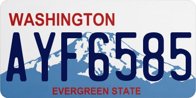 WA license plate AYF6585