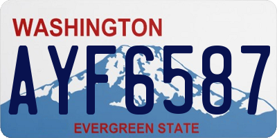 WA license plate AYF6587