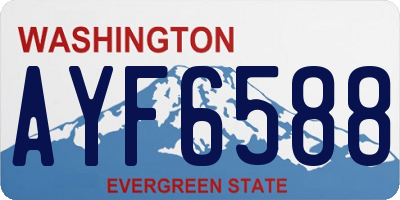 WA license plate AYF6588