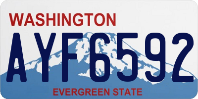 WA license plate AYF6592