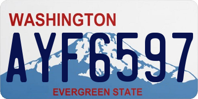 WA license plate AYF6597