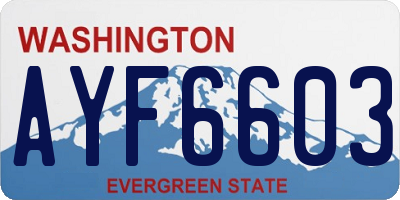 WA license plate AYF6603