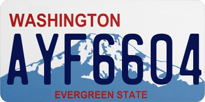 WA license plate AYF6604