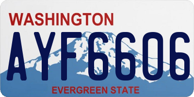 WA license plate AYF6606