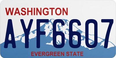 WA license plate AYF6607