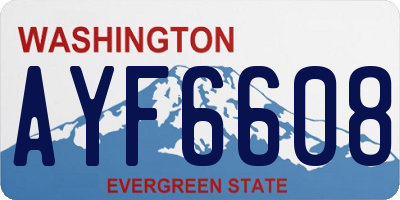 WA license plate AYF6608