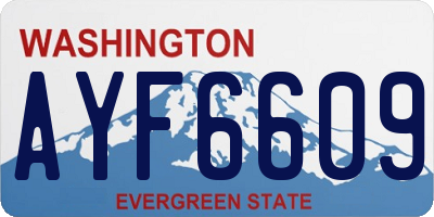 WA license plate AYF6609