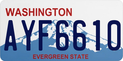 WA license plate AYF6610
