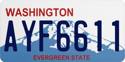WA license plate AYF6611