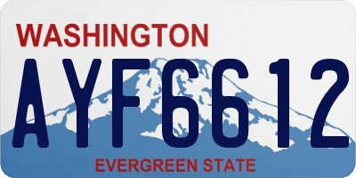 WA license plate AYF6612