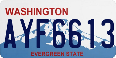 WA license plate AYF6613