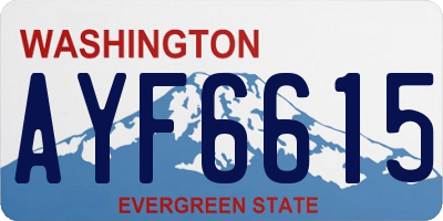 WA license plate AYF6615