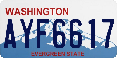 WA license plate AYF6617