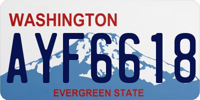 WA license plate AYF6618