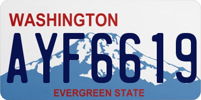 WA license plate AYF6619