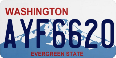 WA license plate AYF6620