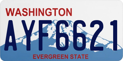 WA license plate AYF6621