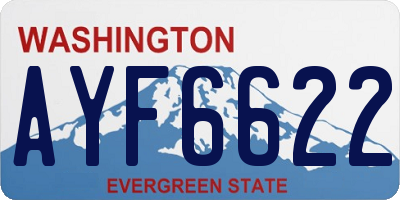WA license plate AYF6622