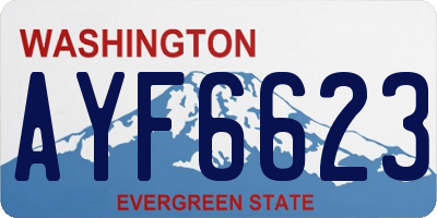 WA license plate AYF6623