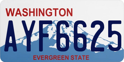 WA license plate AYF6625