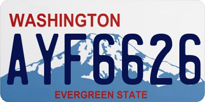 WA license plate AYF6626