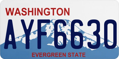 WA license plate AYF6630