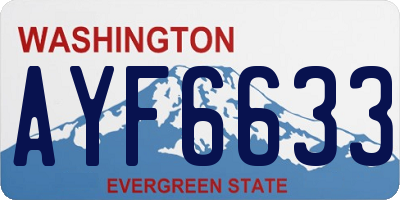 WA license plate AYF6633
