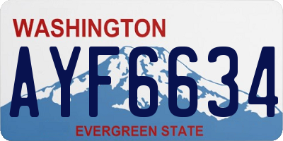 WA license plate AYF6634