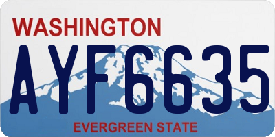 WA license plate AYF6635