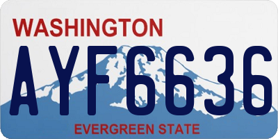 WA license plate AYF6636