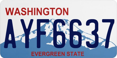 WA license plate AYF6637