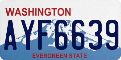 WA license plate AYF6639