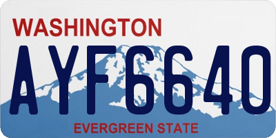 WA license plate AYF6640