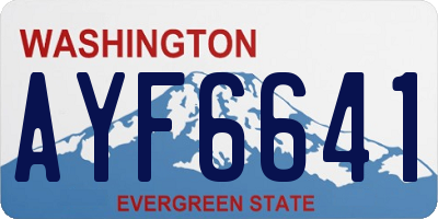 WA license plate AYF6641