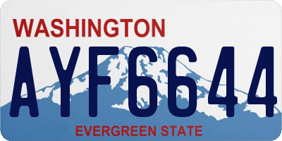 WA license plate AYF6644